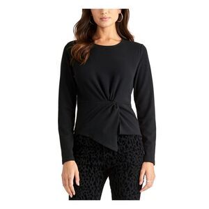 RACHEL RACHEL ROY Womens Black Stretch Long Sleeve Jewel Neck Top XS